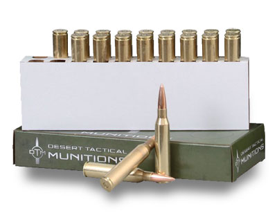 Desert tactical 338 lapua mag Ammo, 300 grain Scenar, Box of 20 DTM-338LM