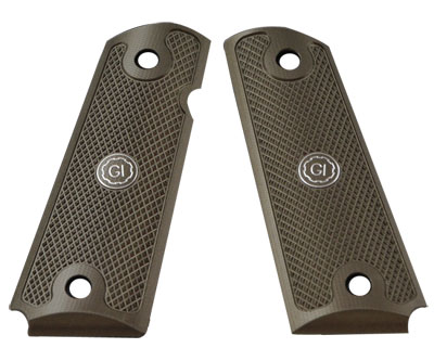 Guncrafter Aluma-Grips OD/Gray Slim Gov w/ GI logo GI-AG-G-004