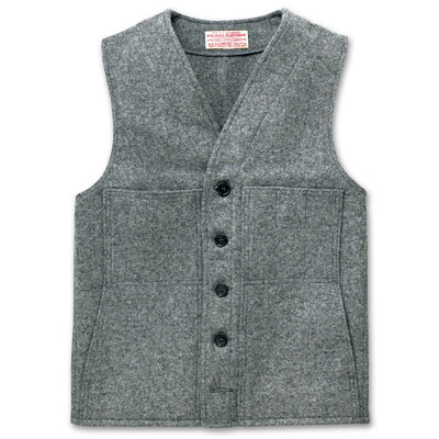 Filson 36 Gray Mackinaw Wool Vest FIL-10055-GY