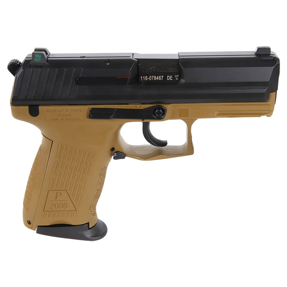 HK P2000 V3 9mm DA/SA NMS FDE CA Compliant Pistol w/(3) 10rd Mags & Night Sights 81000289