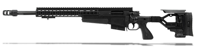 Accuracy International AX 338 Black chassis 20 inch barrel std brake Left Hand A-XM338LMBL20SM-LH