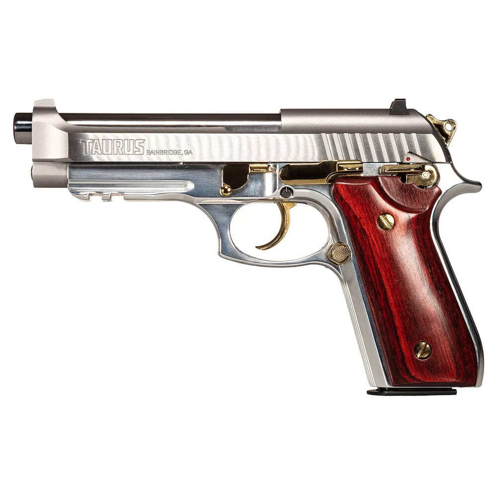 Taurus PT92 9mm Black/Gold/Wood 5" Pistol w/(2) 17rd Mags 1-920159GLD-HW1
