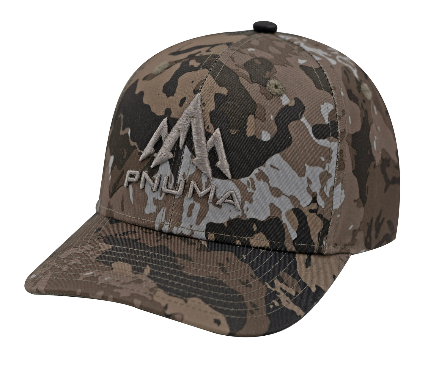 Pnuma Outdoors Logo Mountain Cap, Caza OV Camo CP-LM-OV