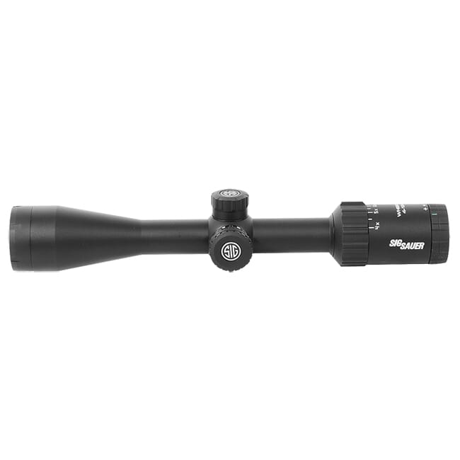Sig Sauer WHISKEY3 Scope, 4-12x40mm, 1 In, SFP, Hellfire Quadplex Illum Reticle, 0.25 MOA Adj, Black SOW34206