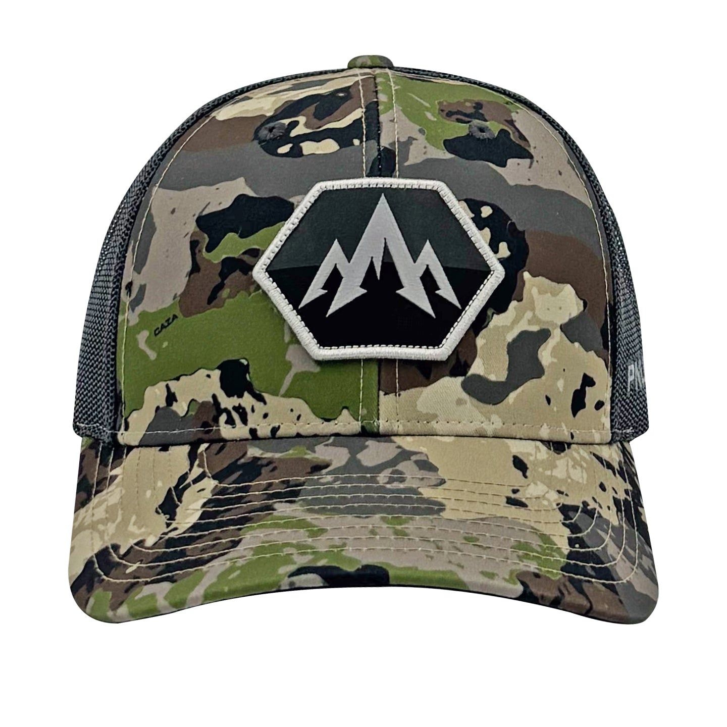 Pnuma Outdoors Hex Camo Trucker Cap, Caza Camo CP-HX-CZ