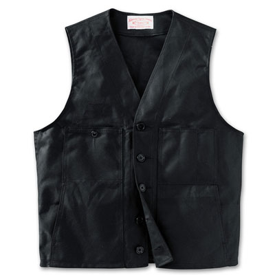 Filson 38 Black Oil Tin Cloth Vest FIL-10265-BL