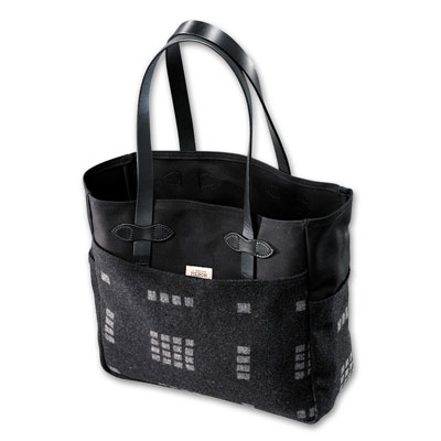 Filson Black Twill & Wool Tote Bag FIL-70067-BL