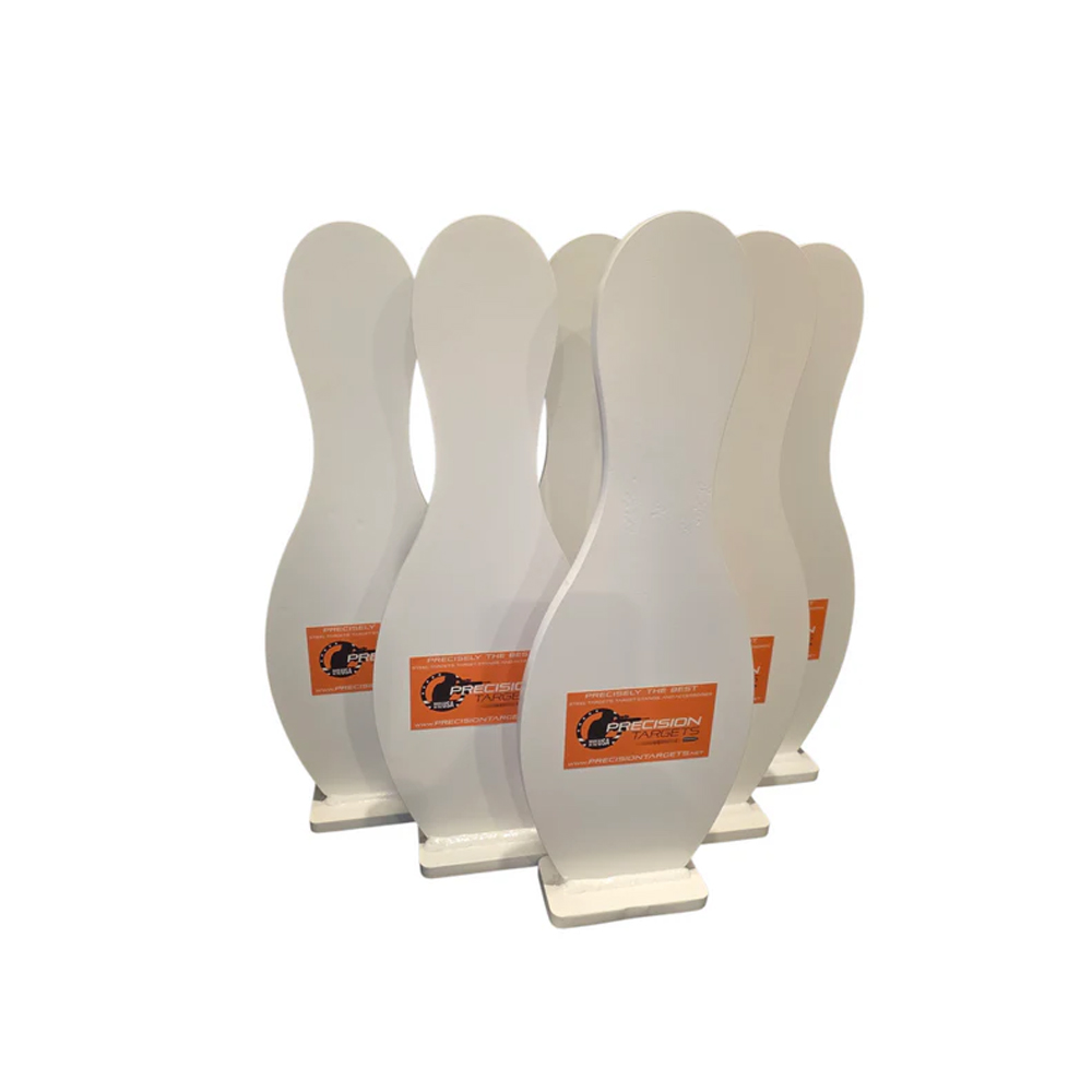 Precision Targets 4.75"x15"x3/8" Bowling Pin Knockover Target w/2"x3" Base 6pk BPKOT-6