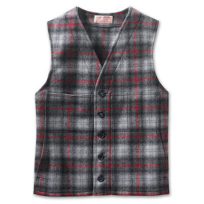 Filson 36 Gray/Multi Mackinaw Wool Vest FIL-10055-GM