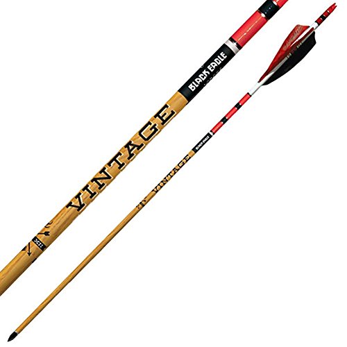 Black Eagle 19/64&quot; Factory Fletched Arrow Vintage Crested Feathers R/W/B 6pk .005&quot;-350 328