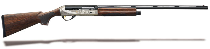 Benelli Legacy Satin walnut / WeatherCoat?, Nickel/blue. Etched game scene 24" 28ga 10440
