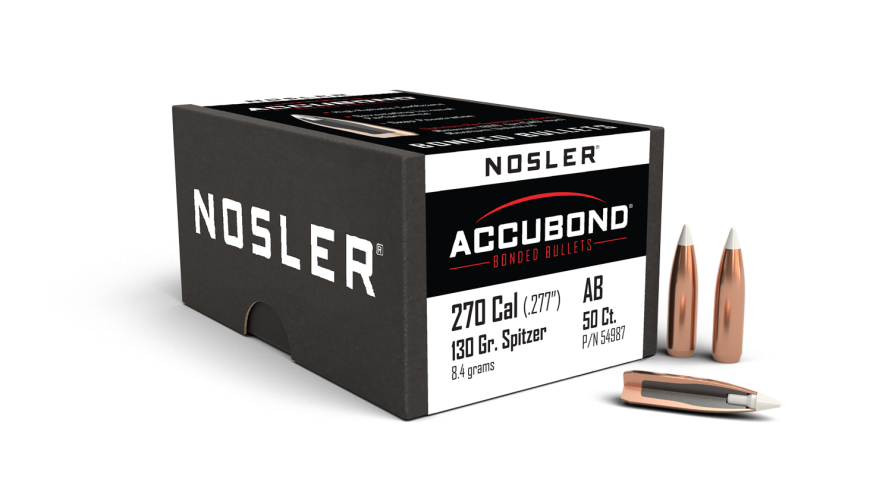 Nosler AccuBond AB - 270 130g SP (50ct, M/P of 3) Bullets 54987