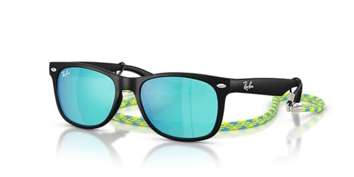 Ray-Ban Junior New Wayfarer Rubber Black Light Green Mirror Blue 0RJ9052S-70285547