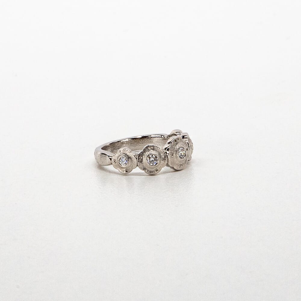 Alex Sepkus Platinum and Diamond "Flora" Ring with 5 White Diamonds (0.20ct) R-207PD