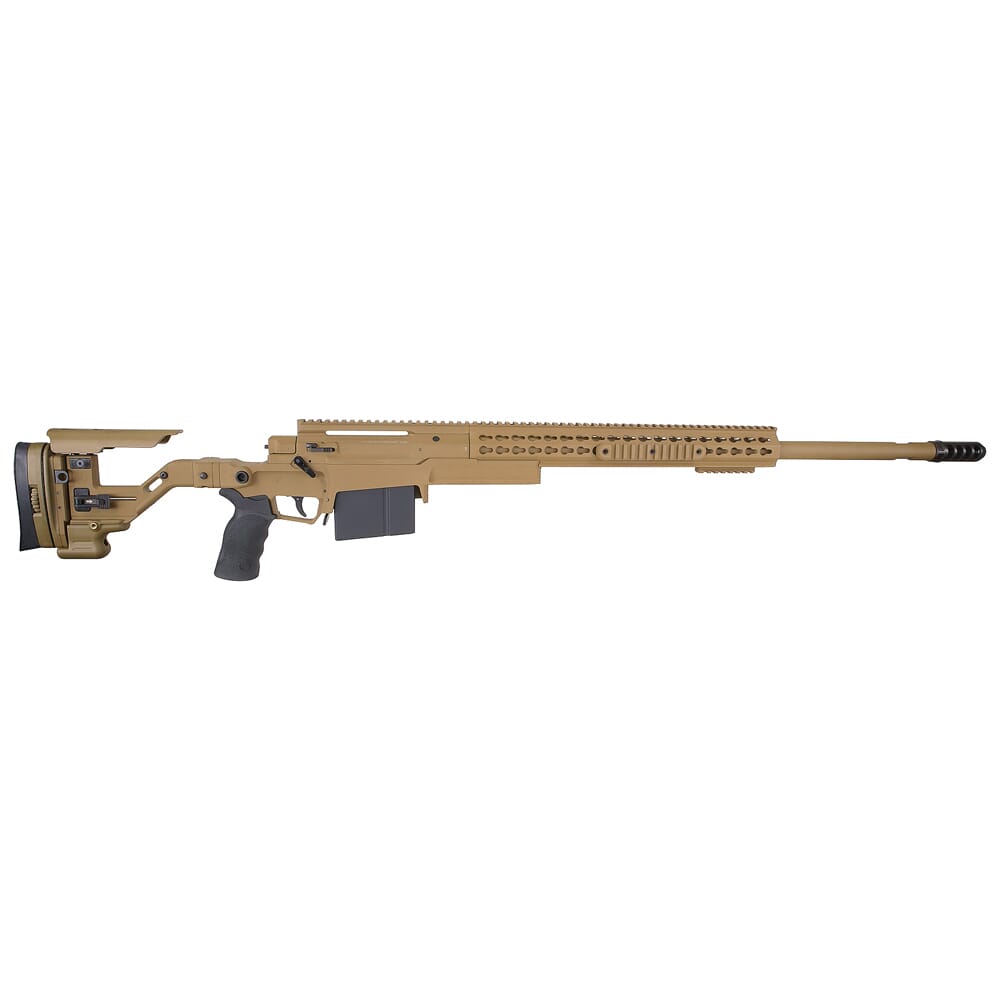 Accuracy International AXSR Folding Left Hand Rifle .338 Norma Mag Dark Earth 27" 3/4"-24 w/Brake SR38N27MLHDE
