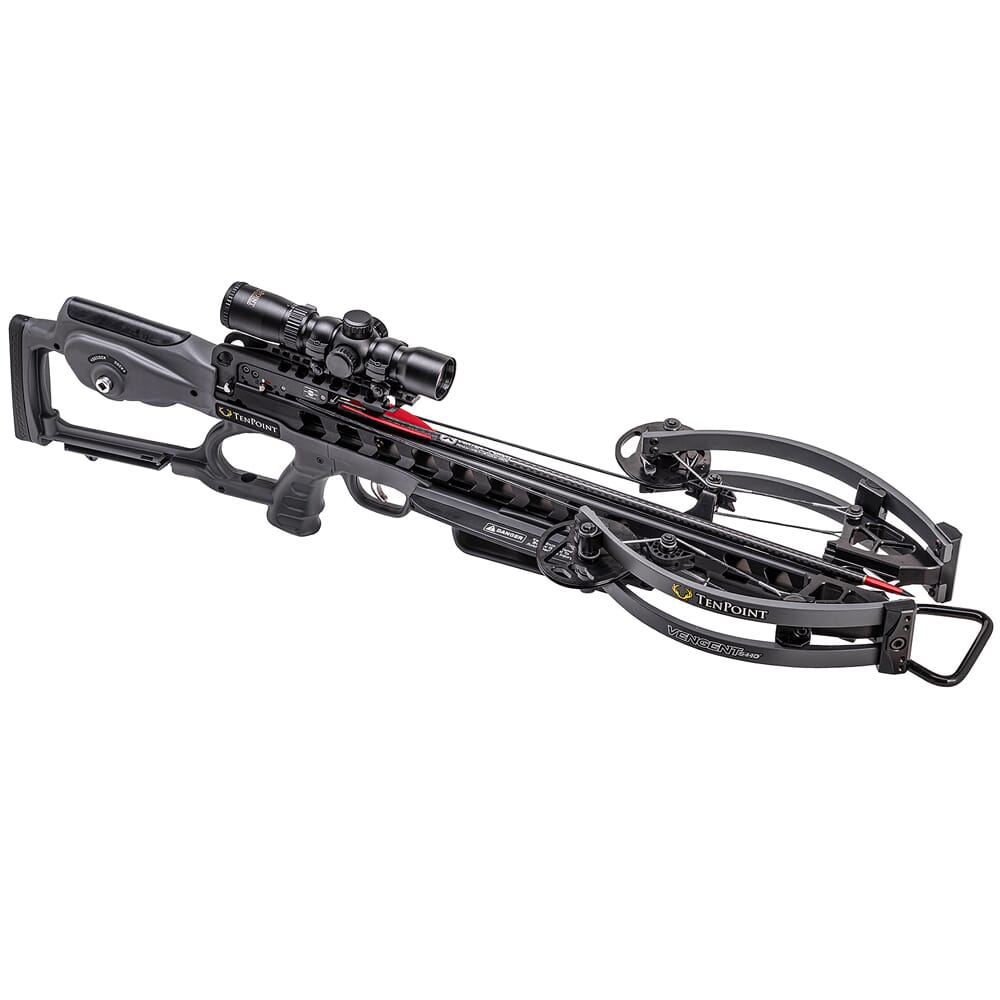 TenPoint Vengent S440 Crossbow w/ACUslide, RangeMaster Pro Scope, & Soft Case, Graph Gry CB20007-1219