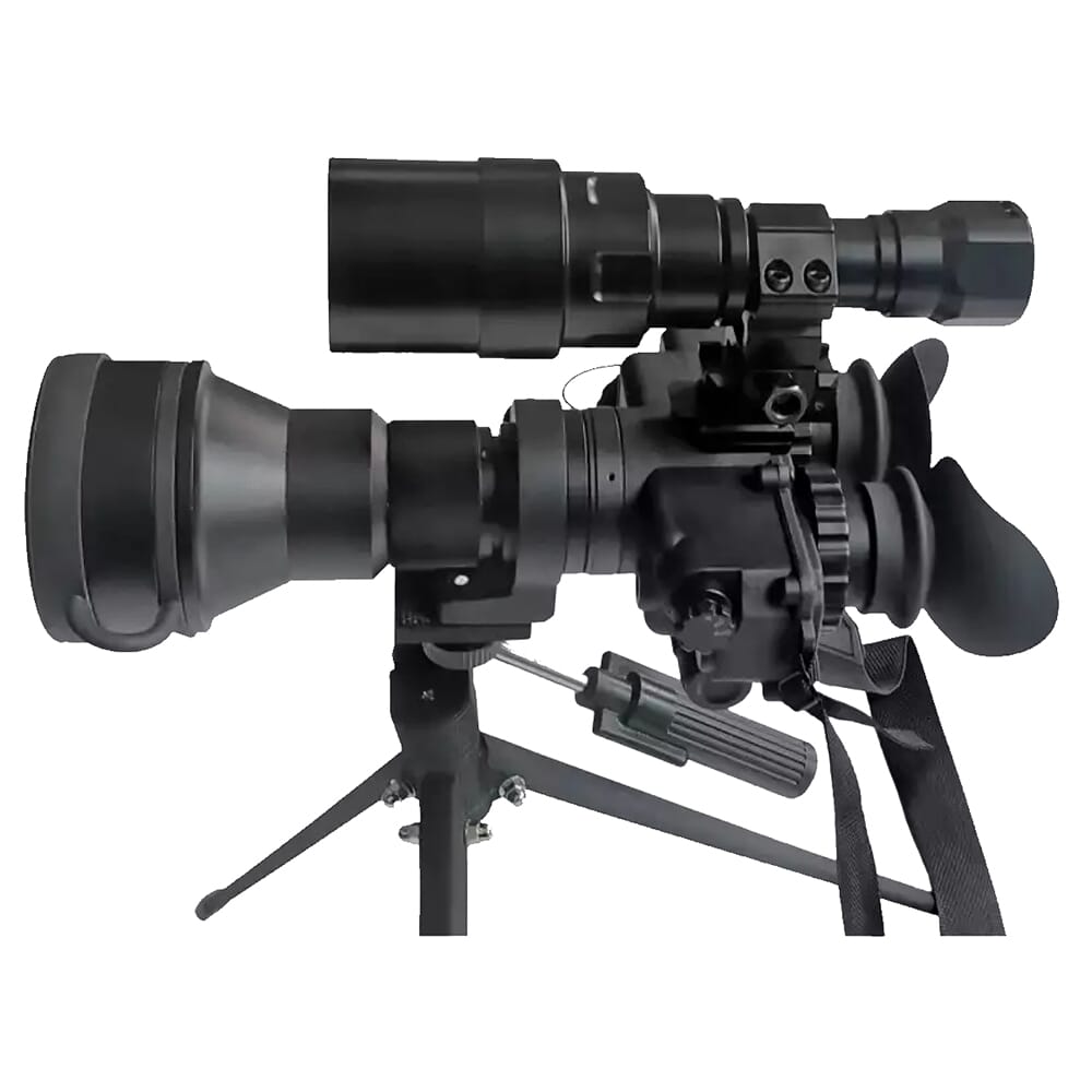 AGM FoxBat-5 NL1 Gen 2+ Lvl 1 Green Phosphor IIT Night Vision 5x Bi-Ocular w/Long-Range Infrared Illuminator, Tripod, & Hard Case 13FXB525103011