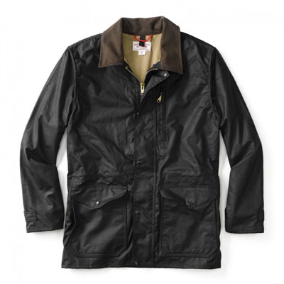 Filson Cover Cloth Mile Marker Coat Black LG 10409