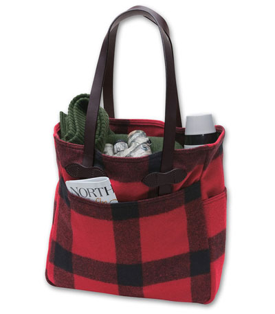 Filson Red/Black Wool Tote Bag FIL-70101-RB