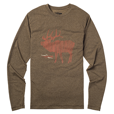 Sitka ELK Sketch Tee LS Mud Large|20040-MD-L