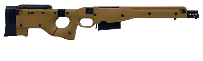 AICS Stock .338 Lapua CIP 2.0 Dark Earth Folding Stock - Long Action