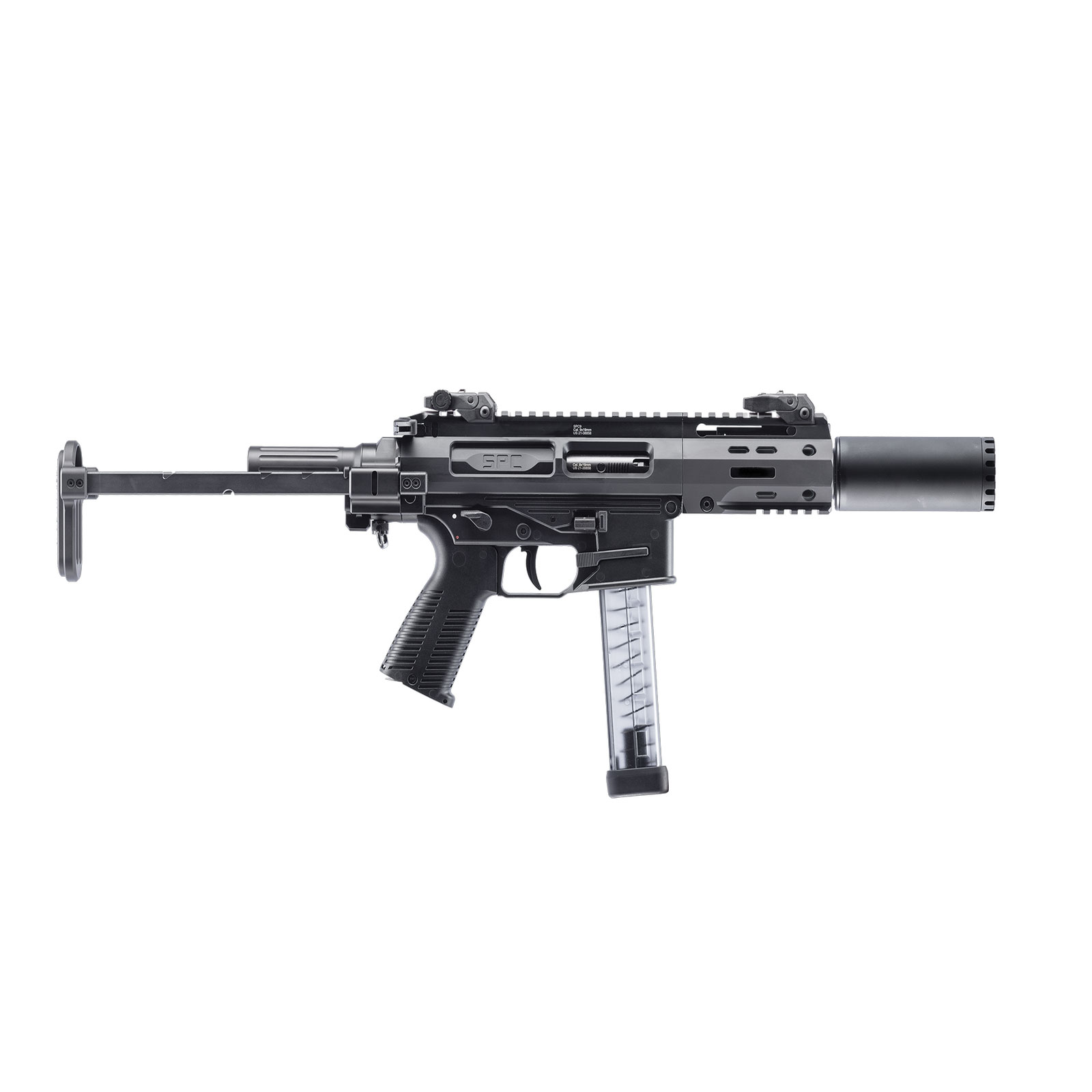 B&amp;T SPC9 SD-E 9mm 5.7&quot; 1:10&quot; Bbl Black Short Barrel Rifle w/ Supressor &amp; Full Length Sport Handguard (NFA 2-Stamp) BT-50003-SD-E-KIT