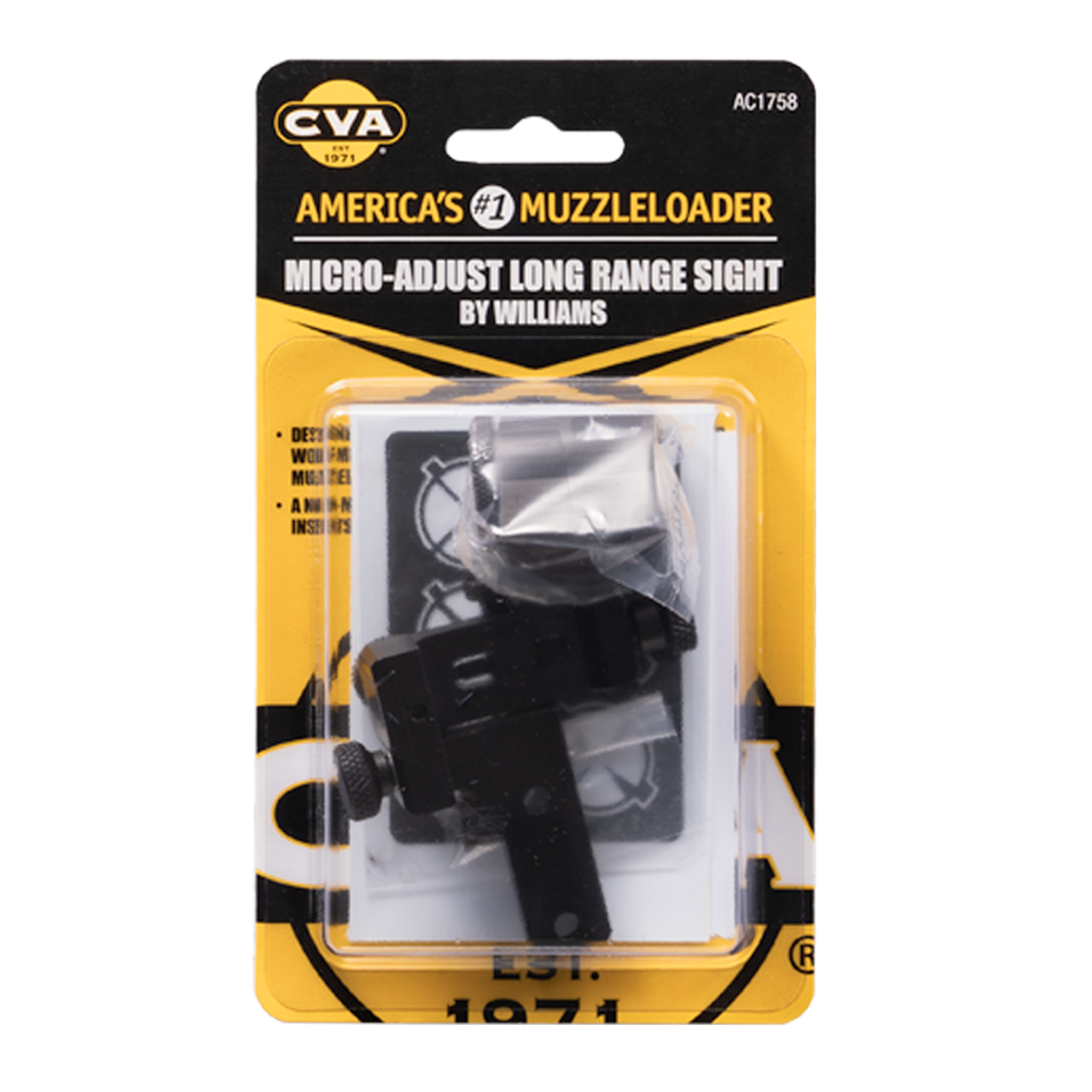 CVA  Micro-Adjust Williams Western Long Range Rear Peep &amp; Front Globe Sight Reticle Kit - Accura, Optima, and Wolf