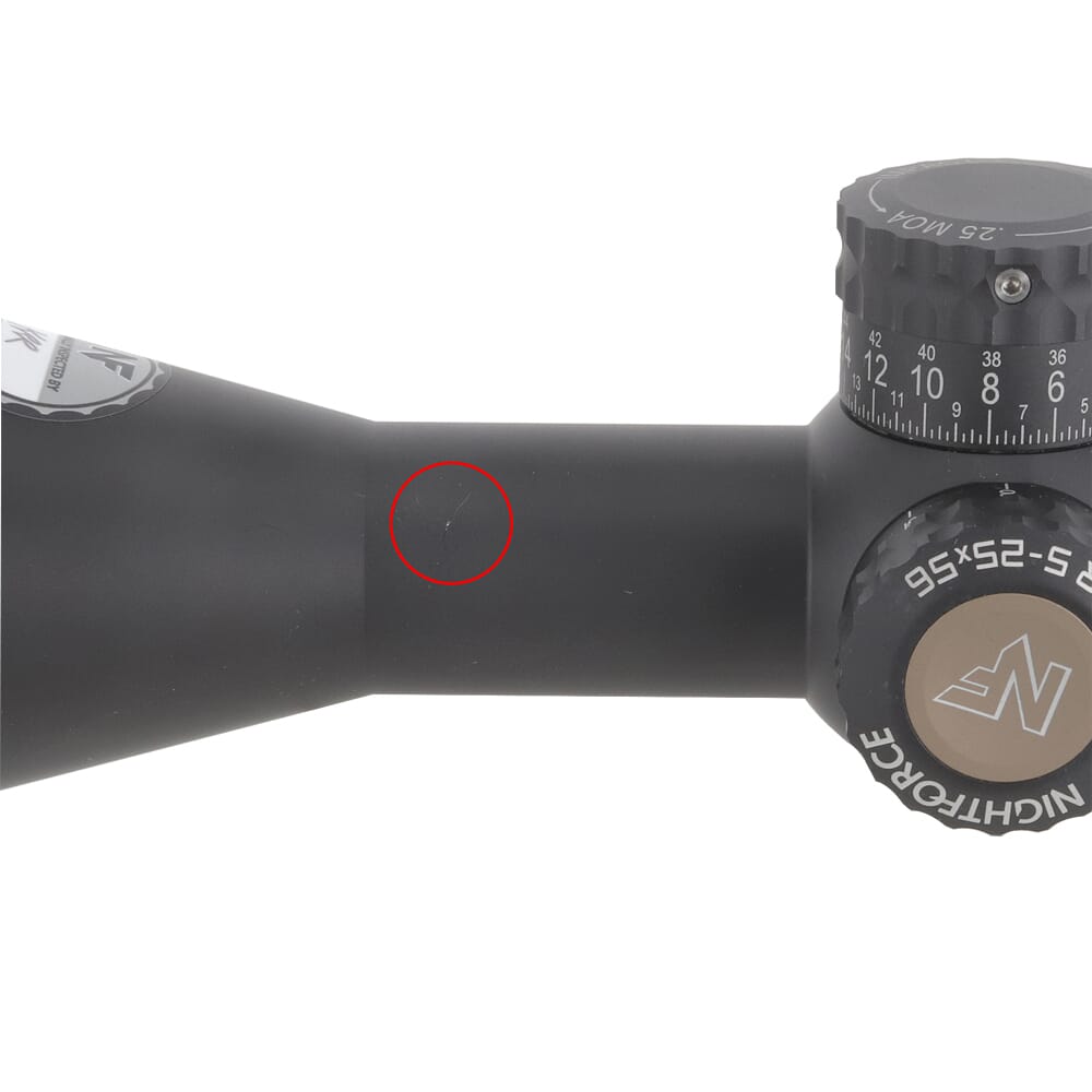Nightforce USED ATACR 5-25x56 Zerostop .25 MOA MOAR-T Digillum C555 - Box Damaged, Light scratch on Tube UA2805