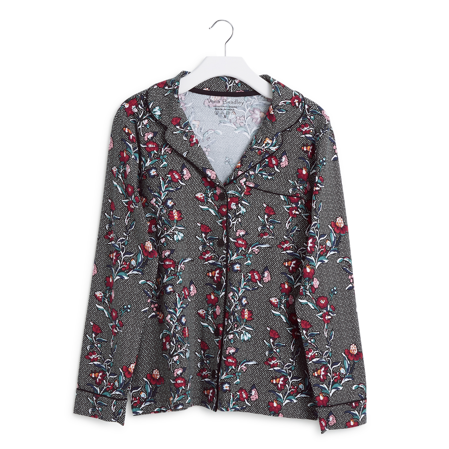 Vera Bradley Langarm Pyjama Oberteil mit Knöpfen - Bild 4 von 4