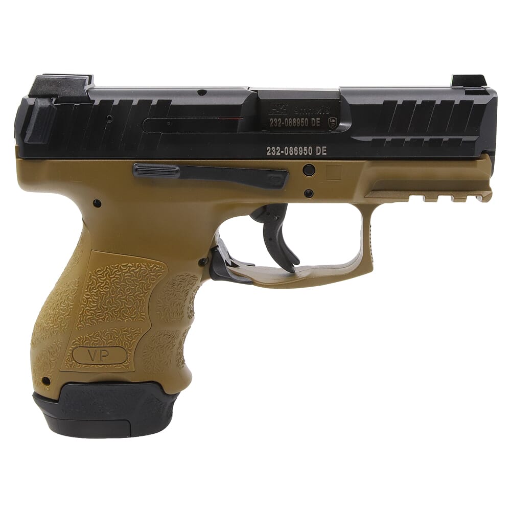 HK VP9SK 9mm 3.39" Bbl FDE Subcompact Pistol w/(1) 15rd, (2) 12rd Mags & Night Sights 81000817