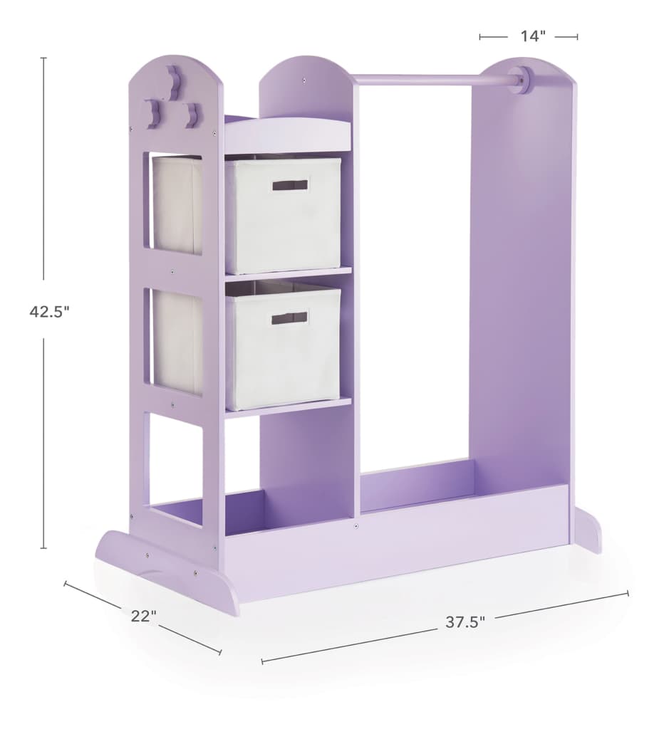 Specifications of Kids' See and Store Dress-Up Center with size 37.25 x 22 x 42.25