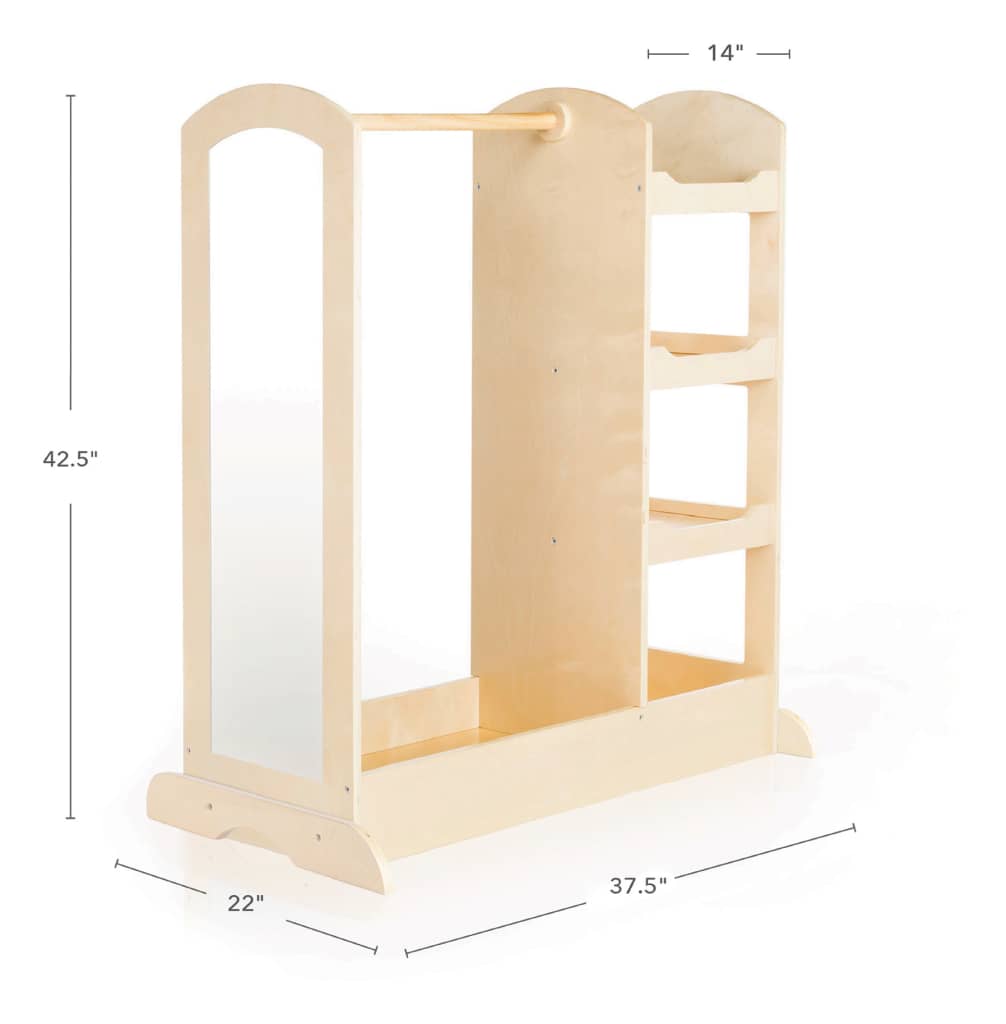 Specifications of Kids' See and Store Dress-Up Center with size 37.5 x 22 x 42.5