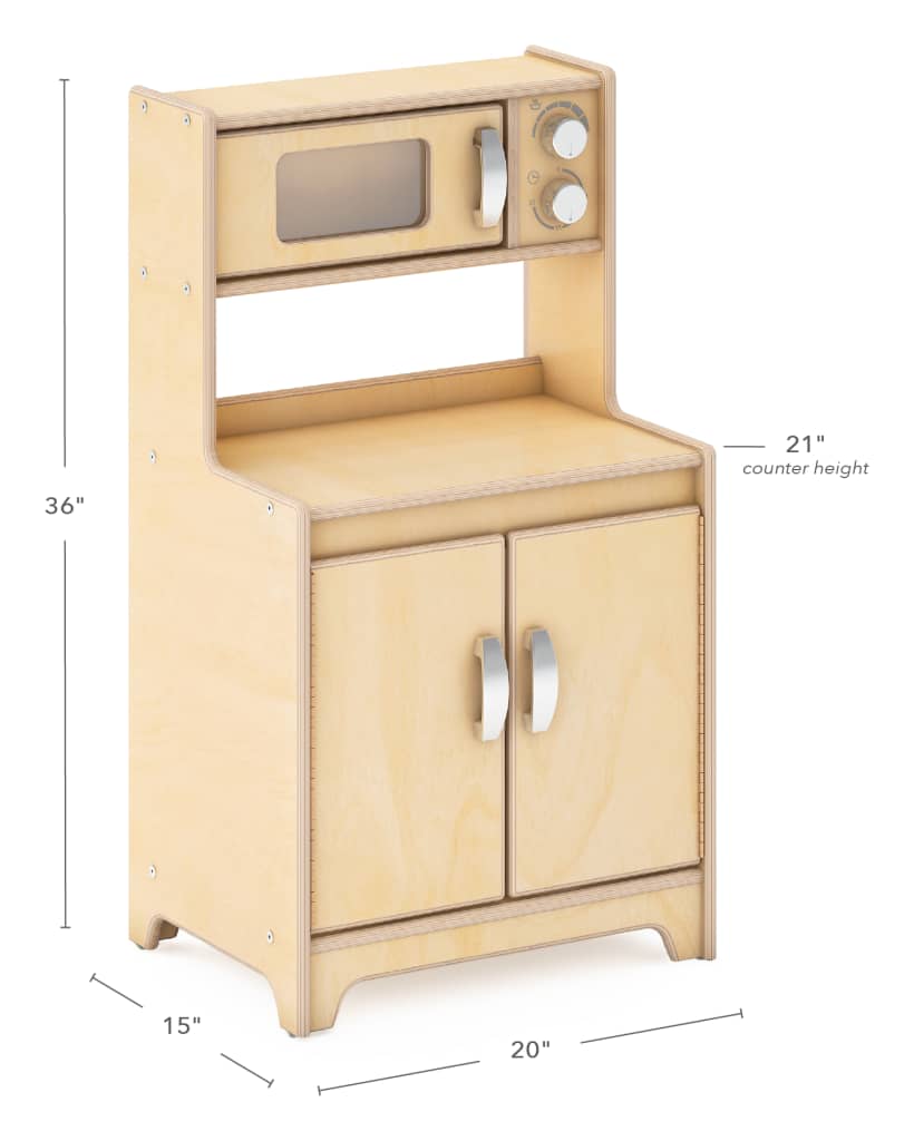 Caractéristiques of EdQ Kitchen Microwave and Cupboard with size 20 x 15 x 36