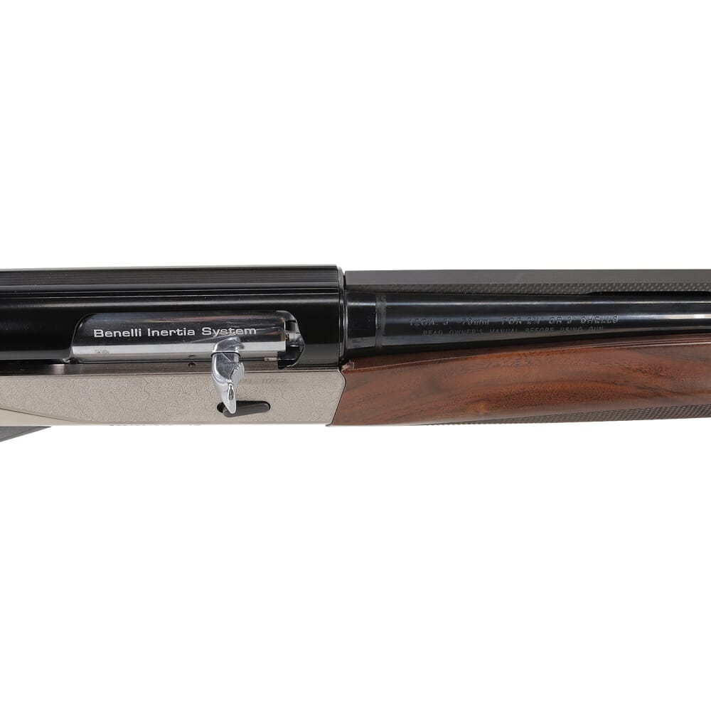 Benelli USED ETHOS Field 12-ga 3" 28" AA-Grade Satin Walnut Engraved Nickel-Plated Receiver 4+1 Semi-Auto Shotgun 10462 Small Chip in Wood on Forearm UA2253