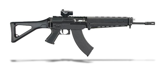 SIG556R, 7.62x39mm Russian,16" bbl, Polymer Handguards, Swiss Folding Stock, Mini Red Dot Sight R556-762R-16B