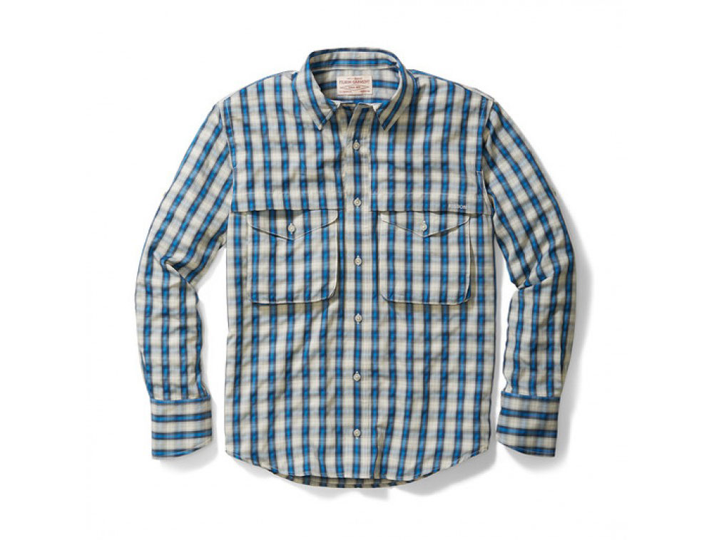 Filson Angler Shirt Aspen Blue Plaid MD 10604