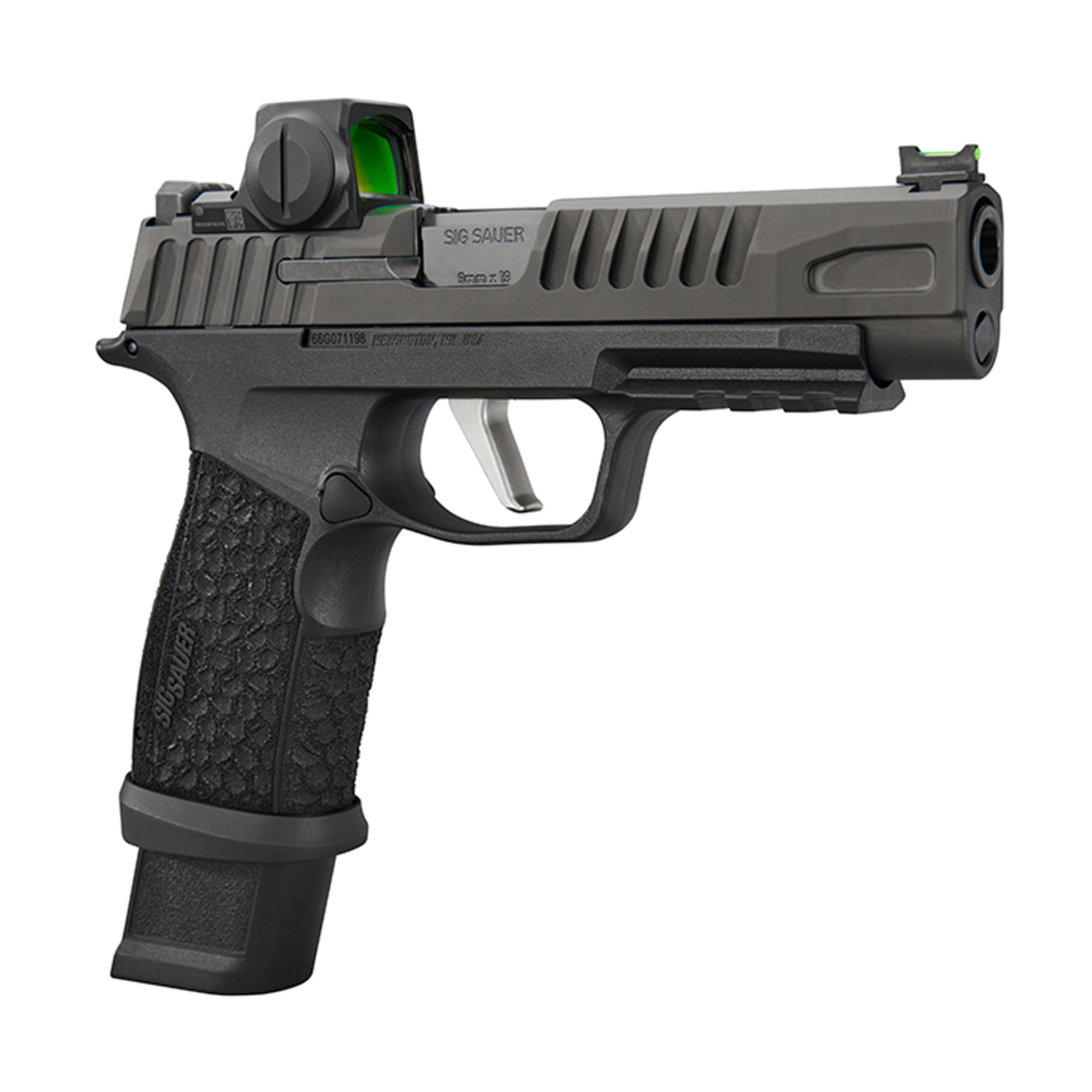 Sig Sauer P365-Fuse Romeo-RS 9mm 4.3&quot; Bbl Striker Fiber Optic Front Rear LXG Grip 3MOA MW Compact Pistol w/(2) 21 &amp; (1)17rd Mag 365XF-9-BFO-RS