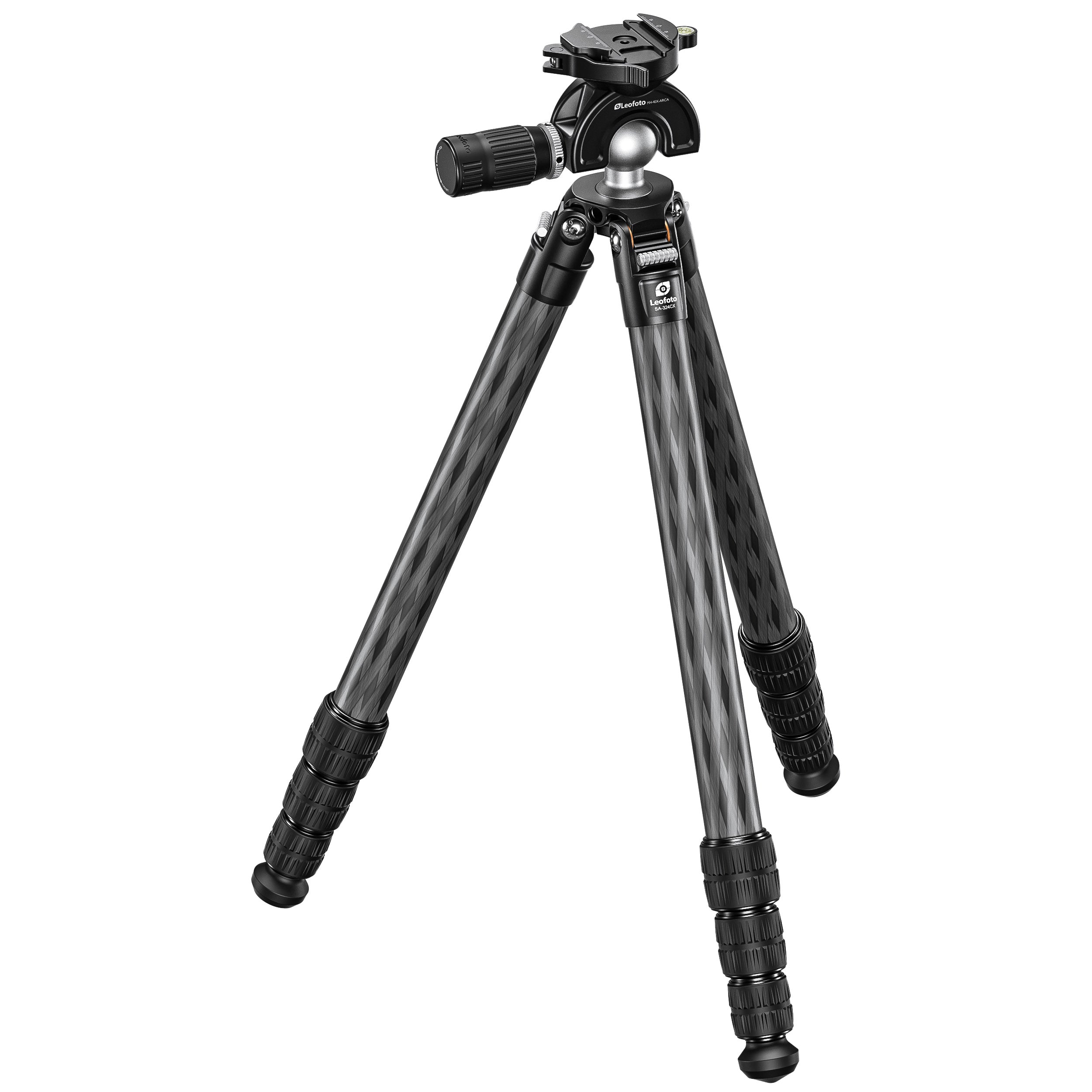Leofoto SA-X SA-324CX Tripod w/Rosette, 3/8" Mounting Stud & MH-X Full Dynamic Ball Head SA-324CX-MH-40X-ARCA