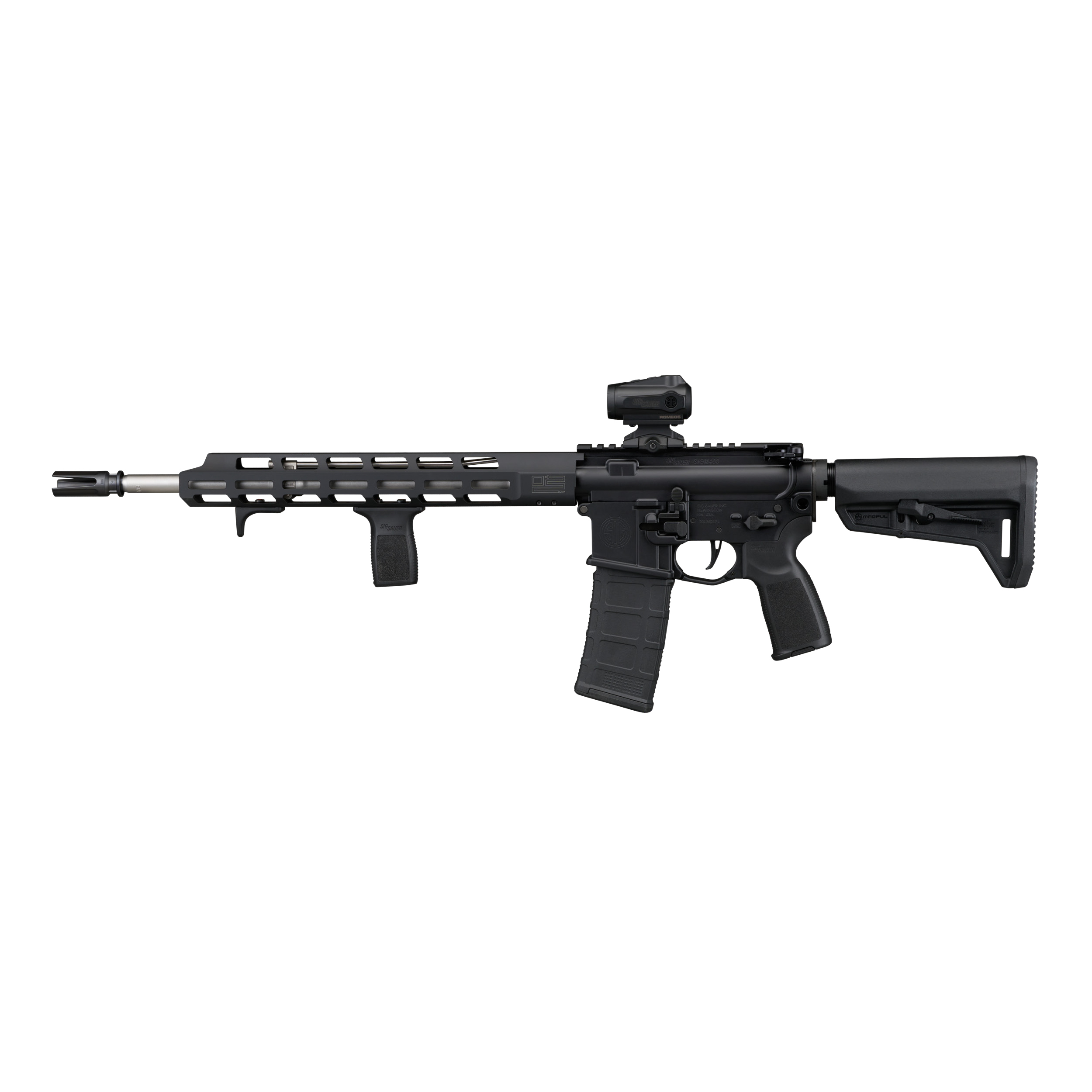 Sig Sauer SIGM400 5.56 NATO 16&quot; Bbl Tread Coil V2 Black Semi Tele Stock AL M-LOK HG Rifle w/Romeo5 GEN II Red Dot &amp; (1) 30rd Mag RM400-16B-TRD-V2-COIL