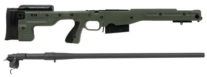 Remington 700P 5R 300 Win Mag with Accuracy International AT Green Fixed Chassis
