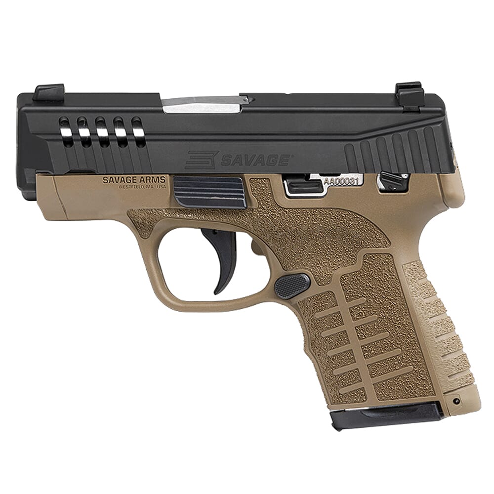 Savage Arms Stance MC9MS 9mm 3.2" 1:10" Bbl FDE Semi-Auto Pistol w/TruGlo Night Sights, (1) 7rd & (1) 10rd Mags 67040