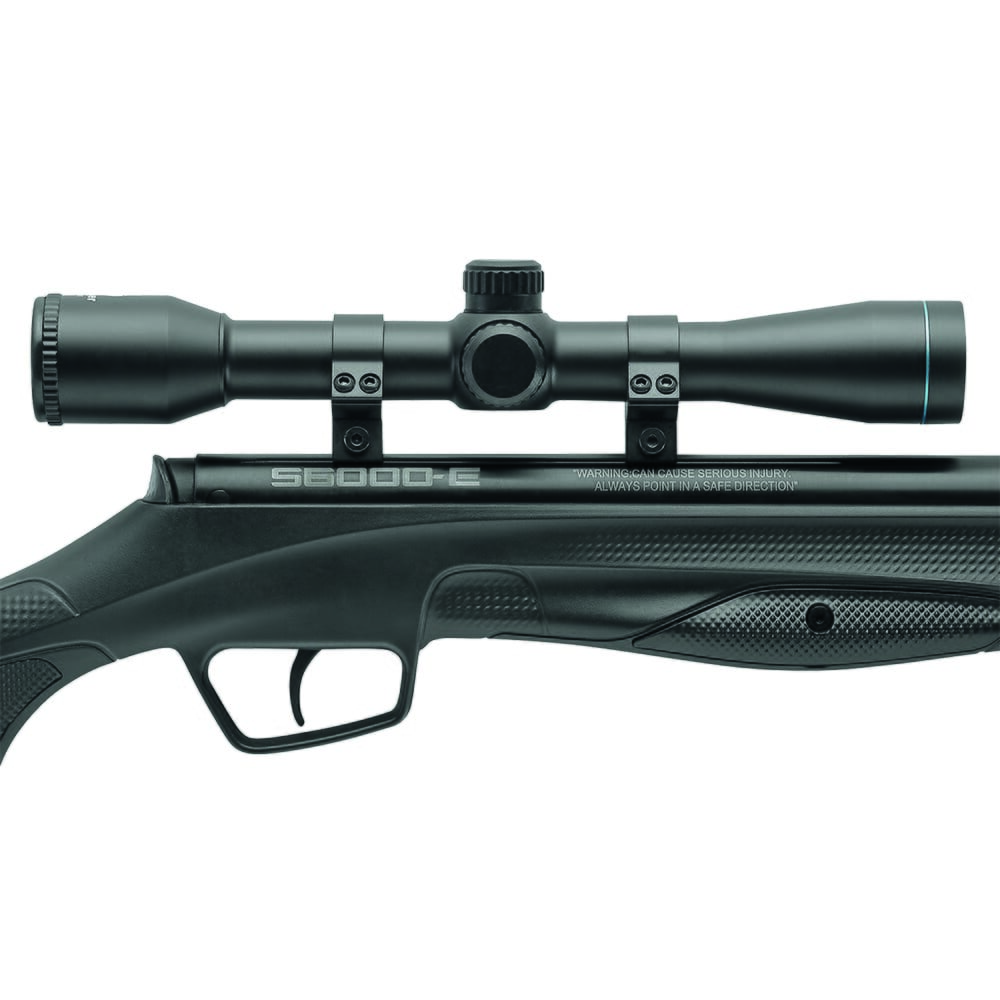 Stoeger S6000-E .177 Cal/1200 FPS Adv. Ergo. Black Synthetic Stock w/Fiber-Optic Sights and 4x32 Scope 30404