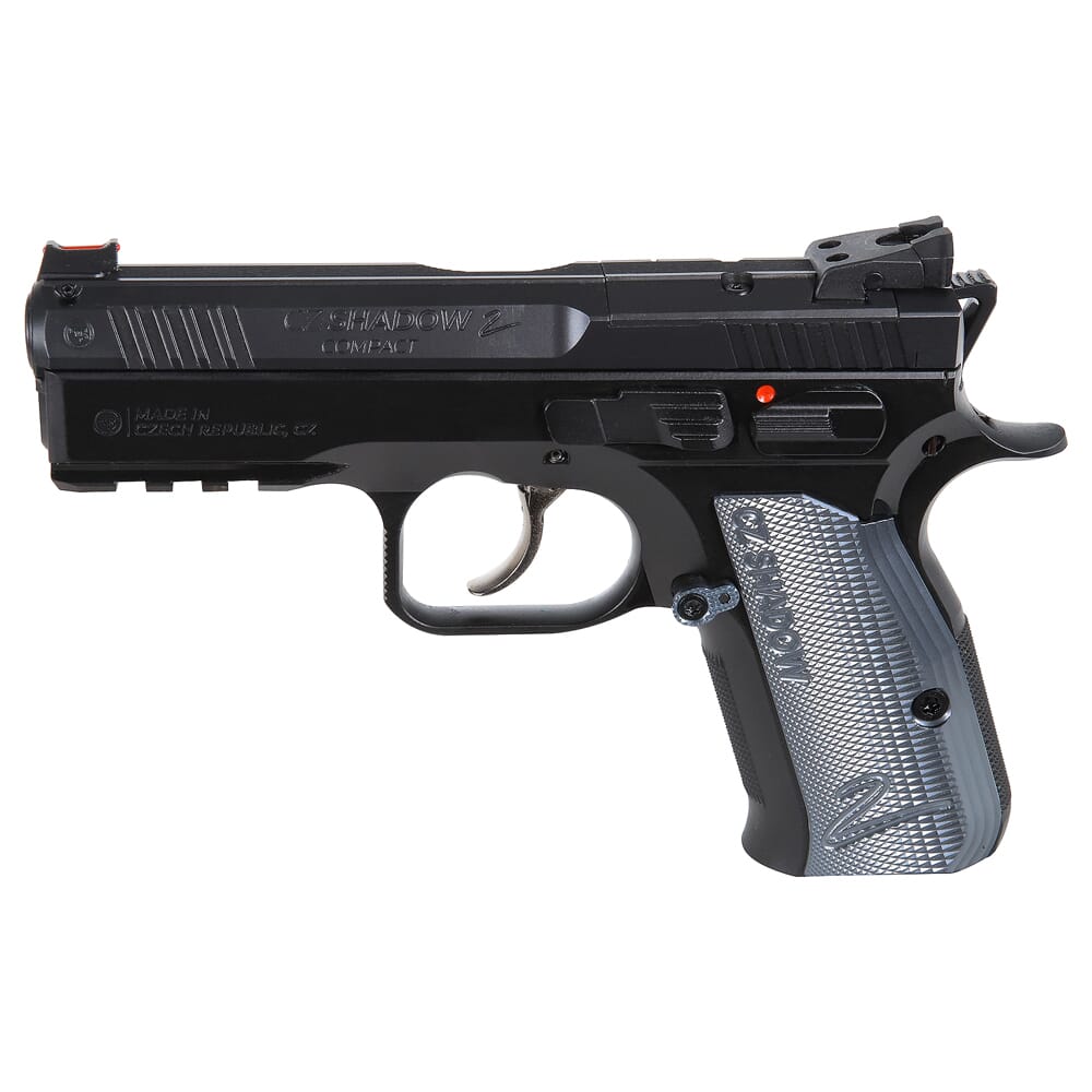 CZ-USA Shadow 2 9mm 4" Bbl 15rd Optics-Ready Compact Pistol w/Fiber Optic Front Sights, Adjustable Rear Sights & Manual Safety 91252