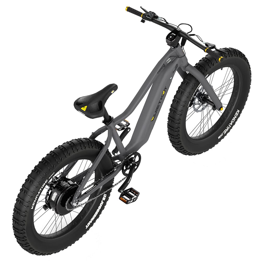 QuietKat Pioneer 500w Charcoal One-Size eBike w/FKA-20640 Pathfinder 48v 12.8Ah Battery PIO-50-CHR-18