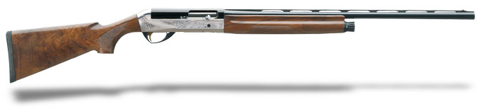 Benelli Legacy AA-Grade satin walnut, Nickel/blue, Etched game scene 24" 20ga 10425