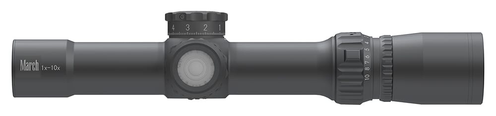March Compact Tactical 1-10x24mm FD-1 Reticle 0.1MIL Illuminated Riflescope D10V24TIML-FD-1-800015