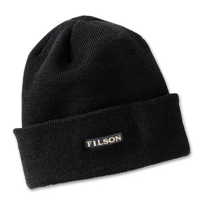 Filson Black Wool Cuff Cap 60198
