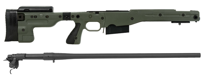 Remington 700P 5R 300 Win Mag with Accuracy International AT Green Folding Chassis