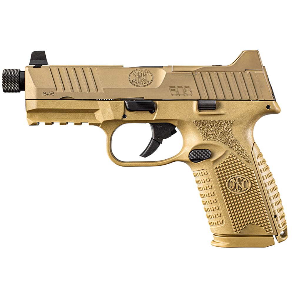 FN America 509 Midsize Tactical 9mm 4.5" Bbl MRD FDE Pistol w/(1) 15rd & (1) 24rd Mags 66-100745
