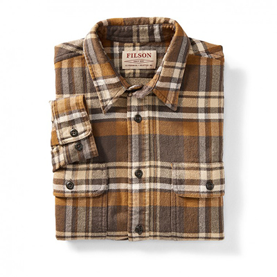 Filson Vintage Flannel Work Shirt TanGoldCrm XS FCO-014858 FIL-10689-TanGoldCrm-XS